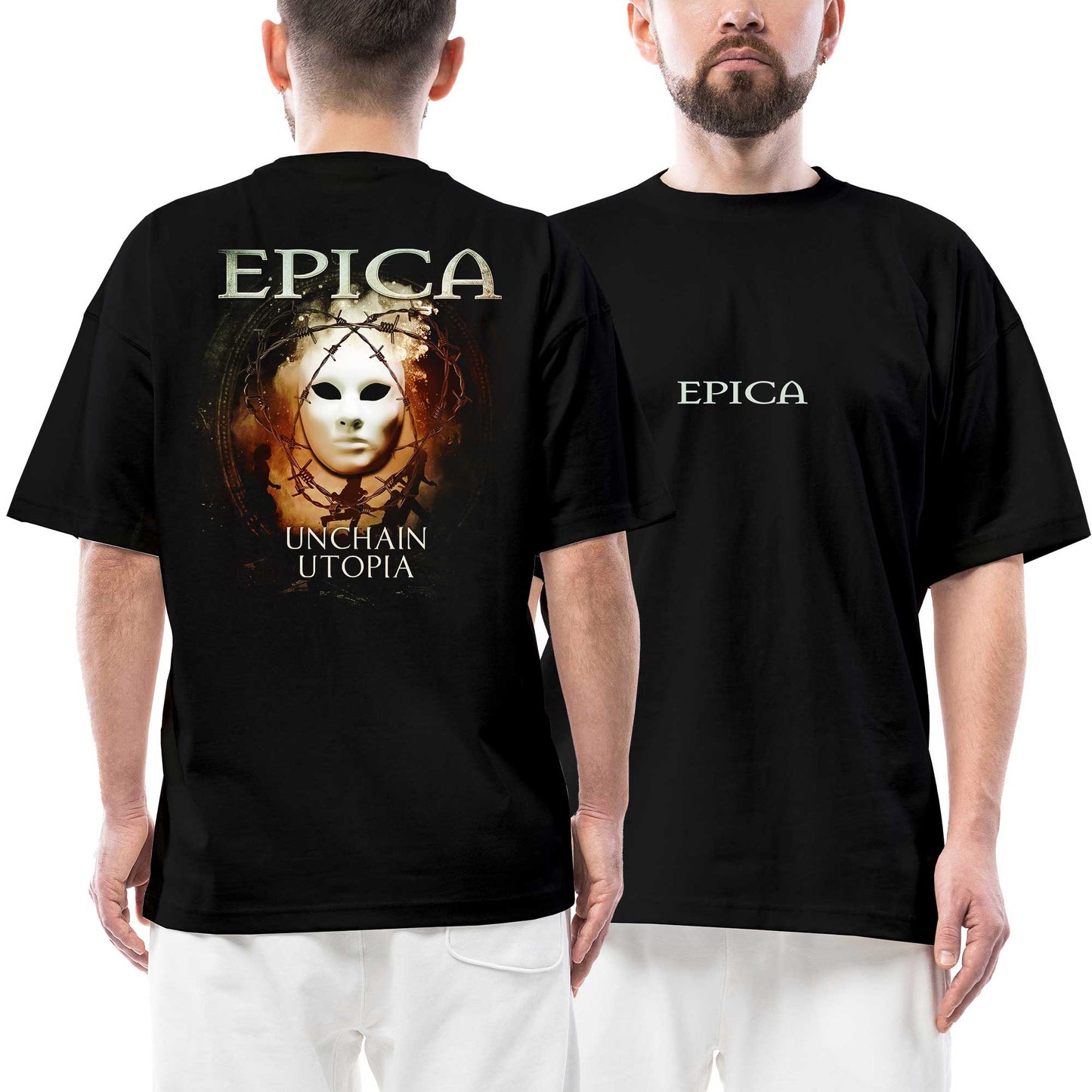 Epica Unchain Utopia Ön Arka Baskılı Siyah Oversize Tişört