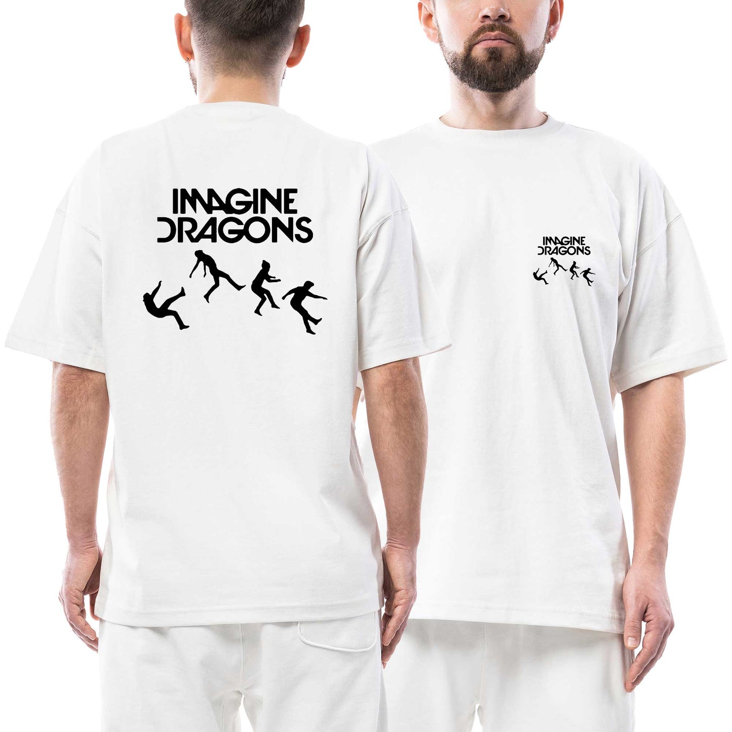 Imagine Dragons Fall Ön Arka Baskılı Beyaz Oversize Tişört