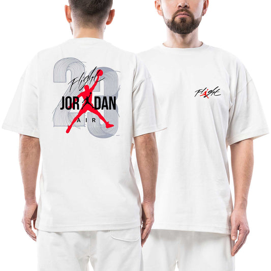 Jordan Flight 23 Ön Arka Baskılı Beyaz Oversize Tişört