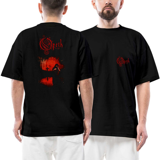 Opeth Still Life Ön Arka Baskılı Siyah Oversize Tişört