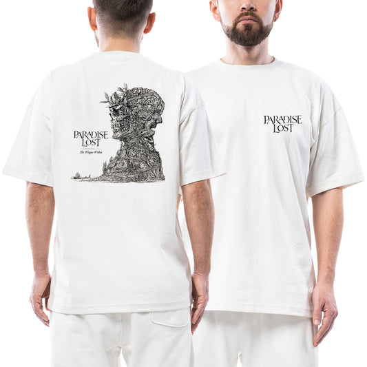 Paradise Lost The Plague Within Ön Arka Baskılı Beyaz Oversize Tişört