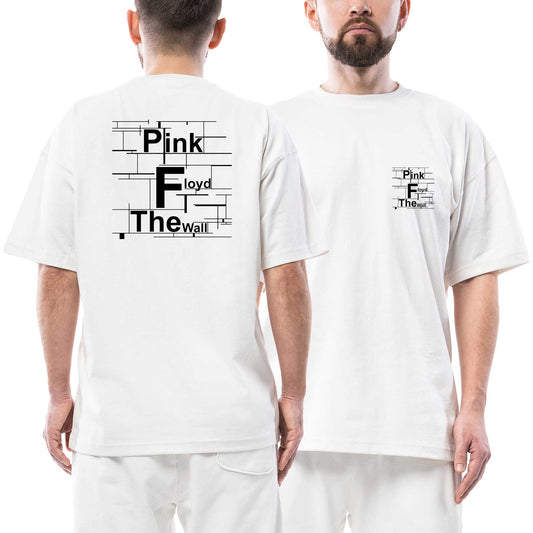 Pink Floyd The Wall Ön Arka Baskılı Beyaz Oversize Tişört