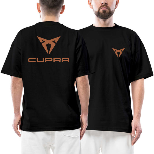 Cupra Color Logo Ön Arka Baskılı Siyah siyah oversize tişört