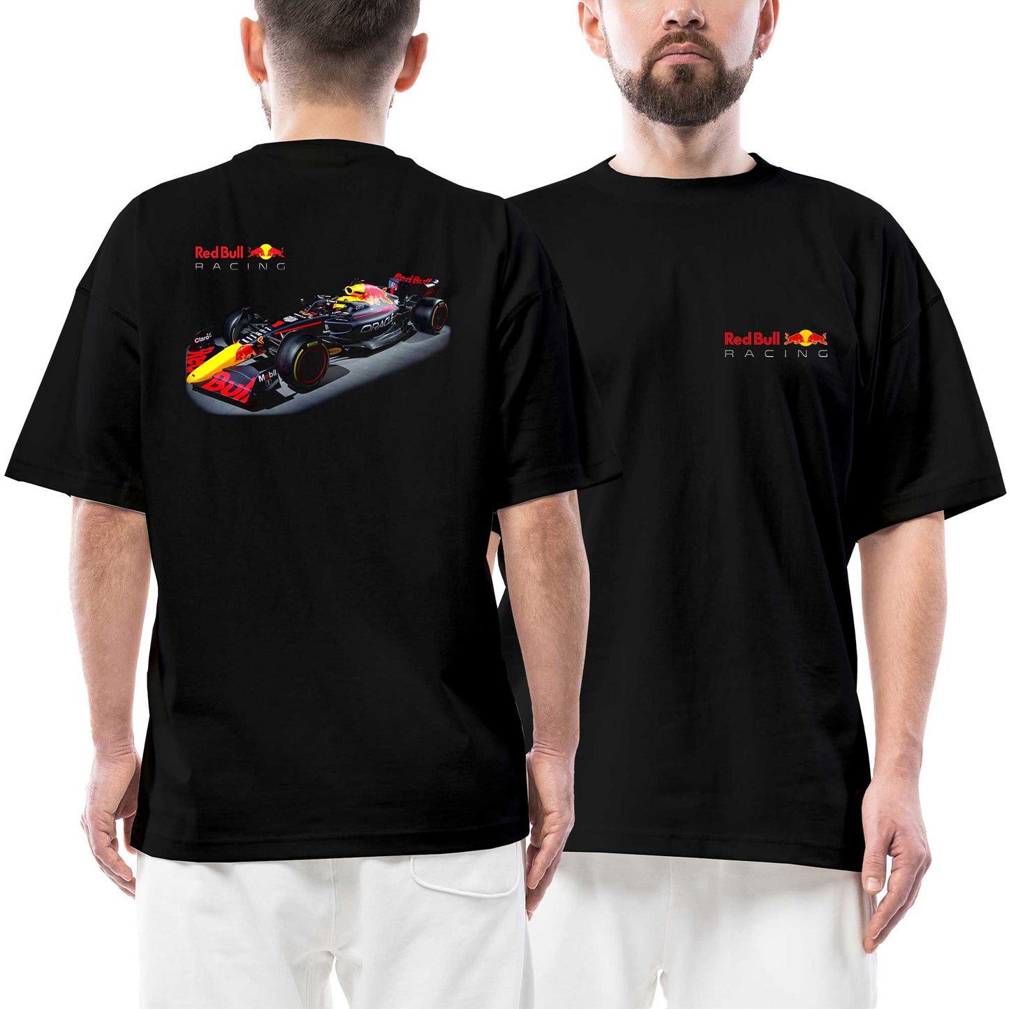 Redbull F1 Racing Ön Arka Baskılı Siyah Oversize Tişört