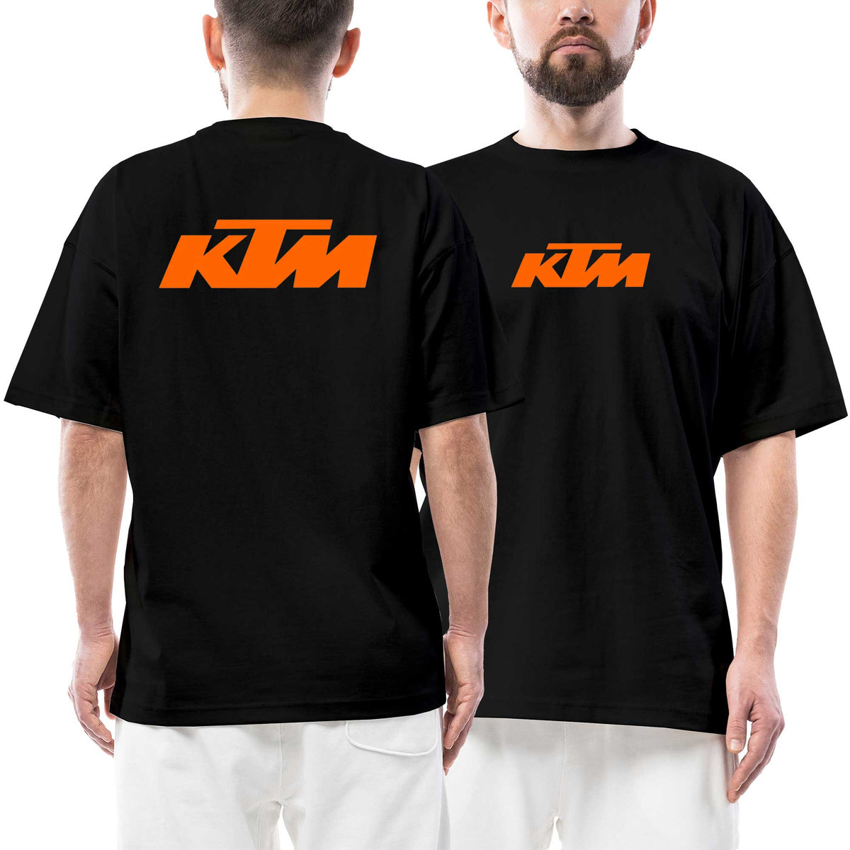 Ktm Logo siyah ön arka baskılı oversize tişört