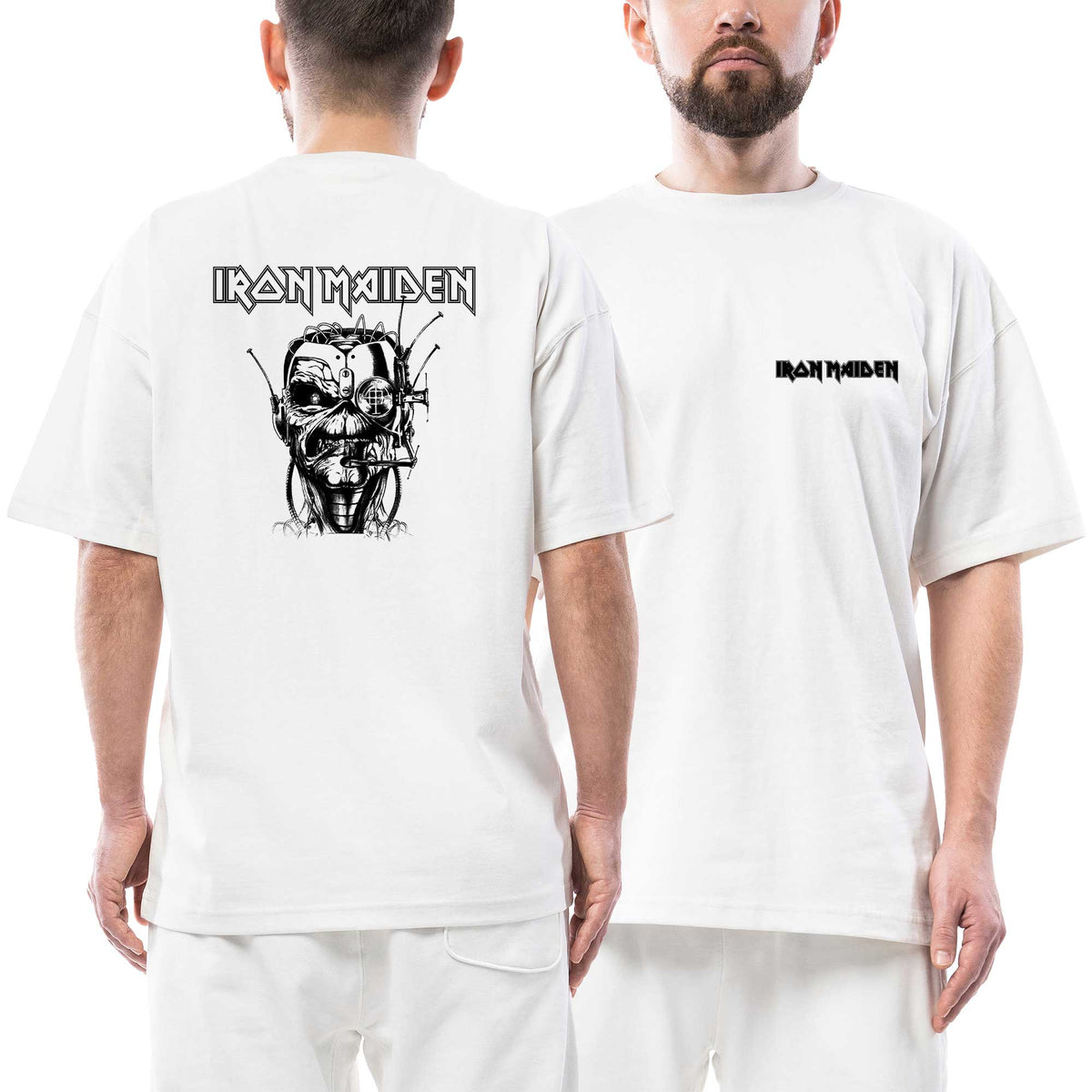 İron Maiden Black Soldier Draw Ön Arka Baskılı Siyah Oversize Tişört