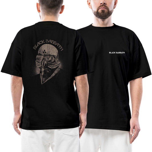 Black Sabbath Classic Doomsday Pilot Ön Arka Baskılı Siyah Oversize Tişört