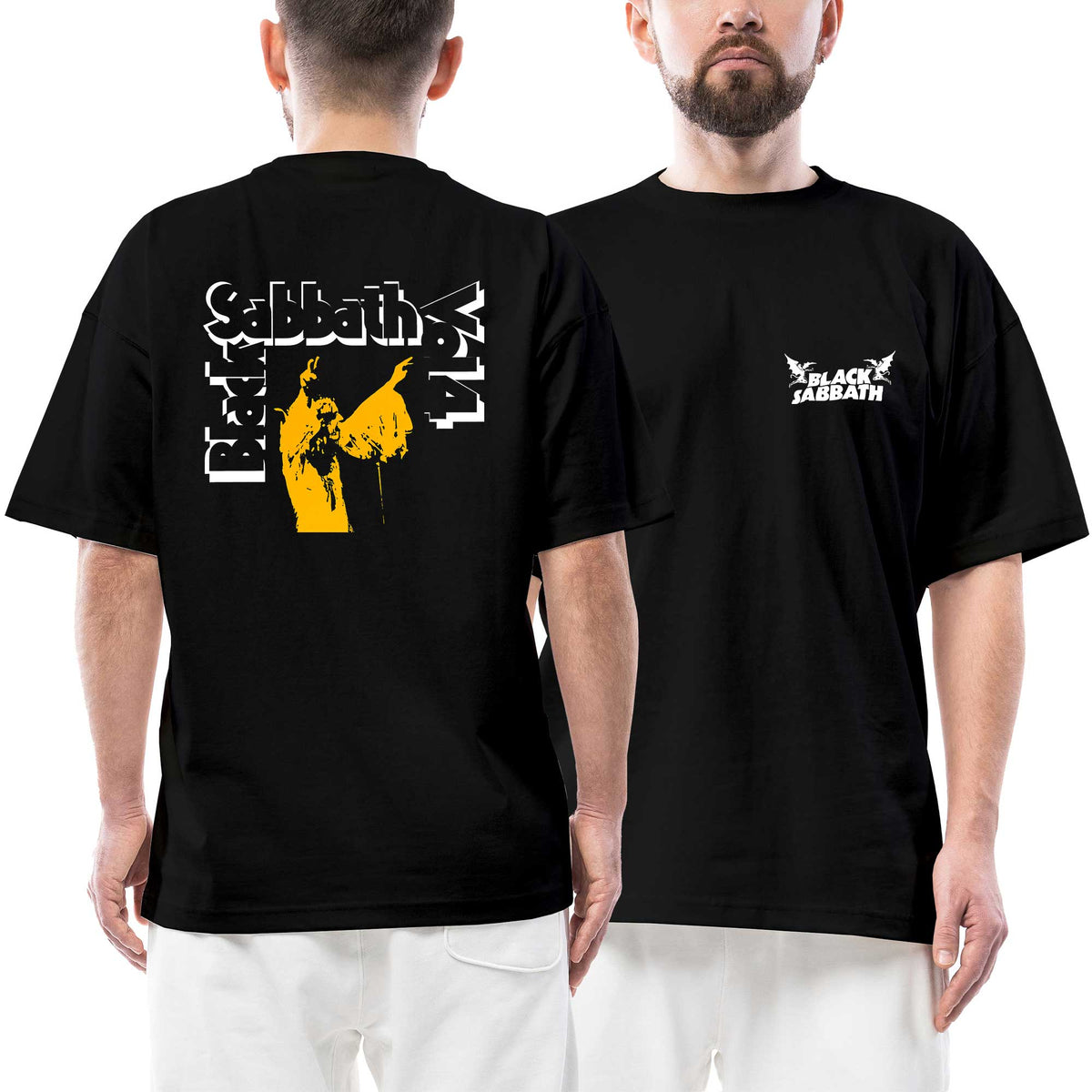 Black Sabbath Loog Vol 4 Ön Arka Baskılı Siyah Oversize Tişört