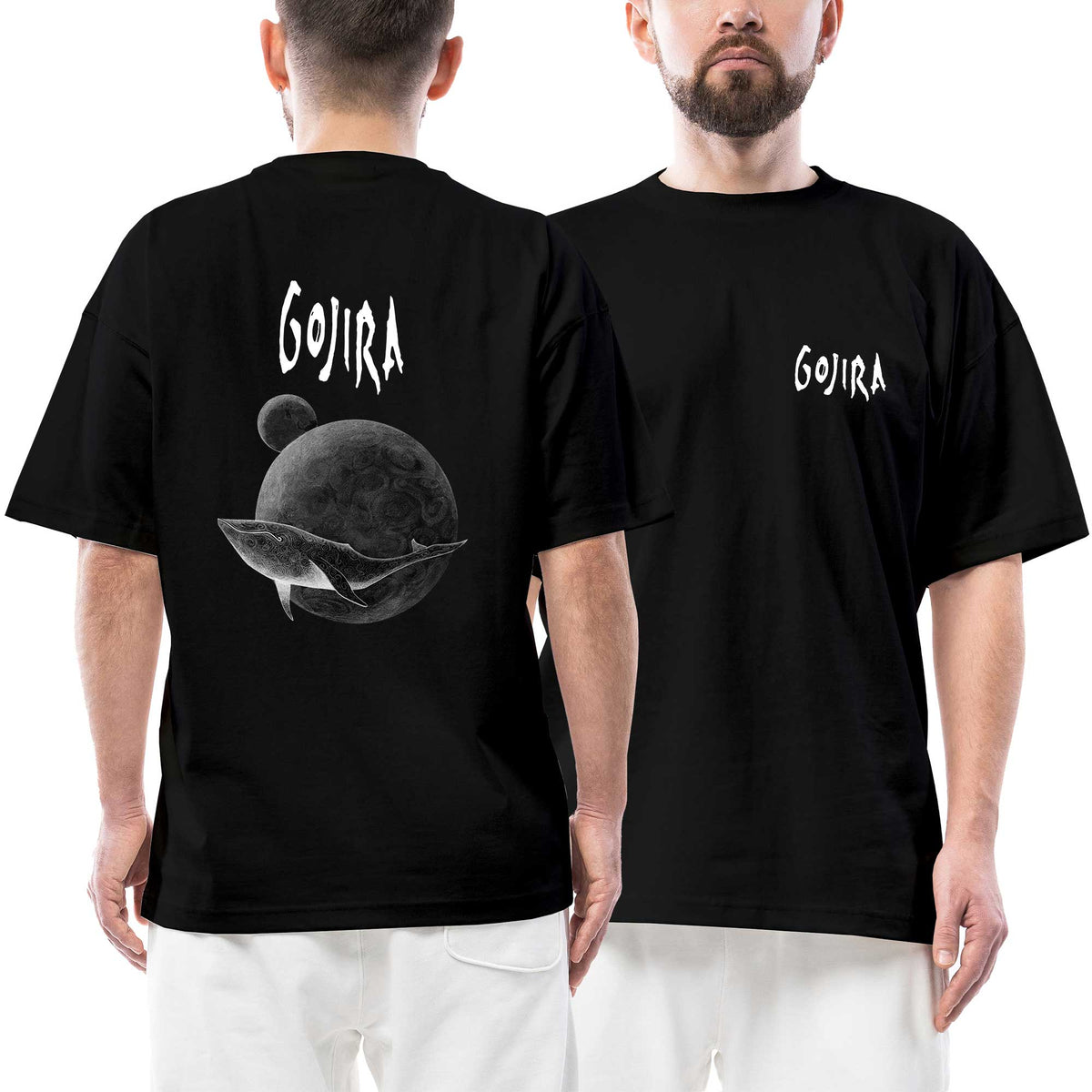 Gojira Logo From To Sirius Ön Arka Baskılı Siyah Oversize Tişört