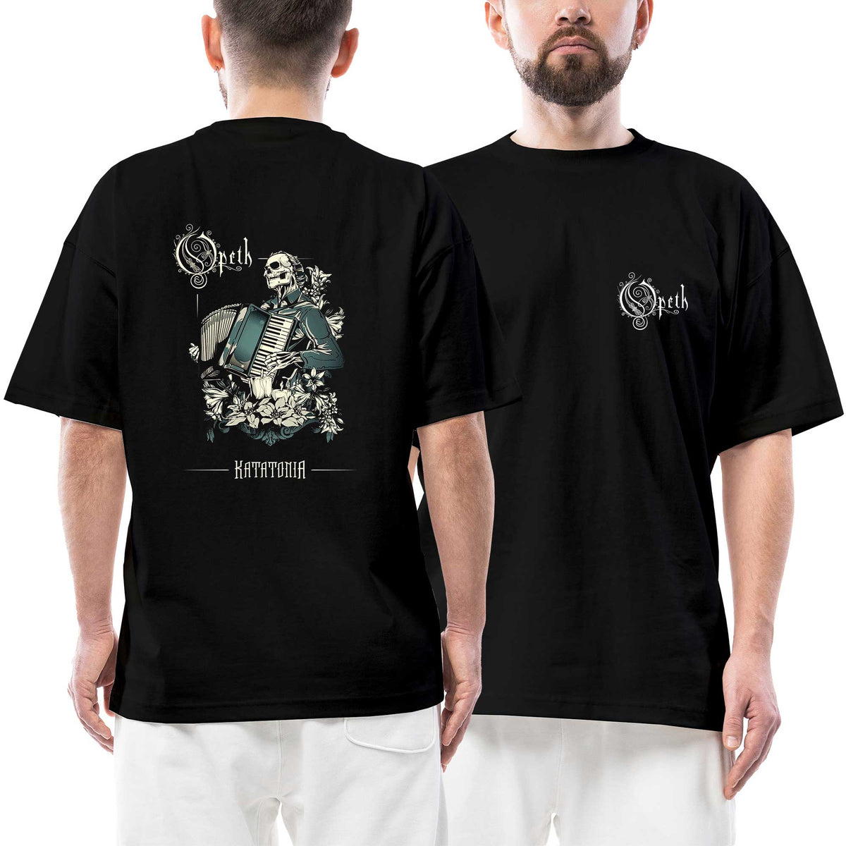 Opeth Akodeon Ön Arka Baskılı Siyah Oversize Tişört