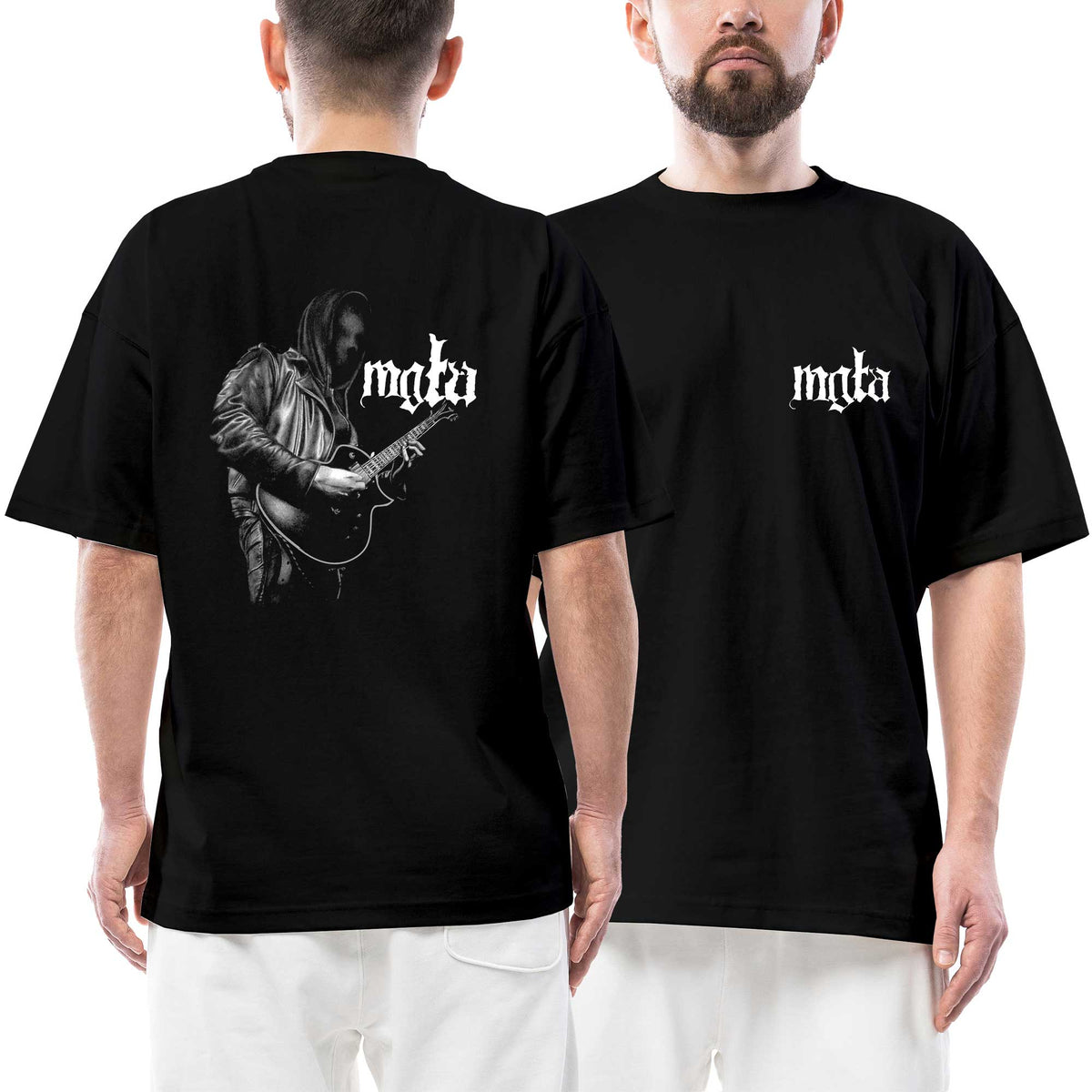 Mgla Shameless Logo Ön Arka Baskılı Siyah Oversize Tişört