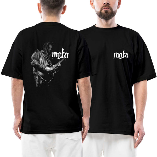 Mgla Shameless Logo Ön Arka Baskılı Siyah Oversize Tişört