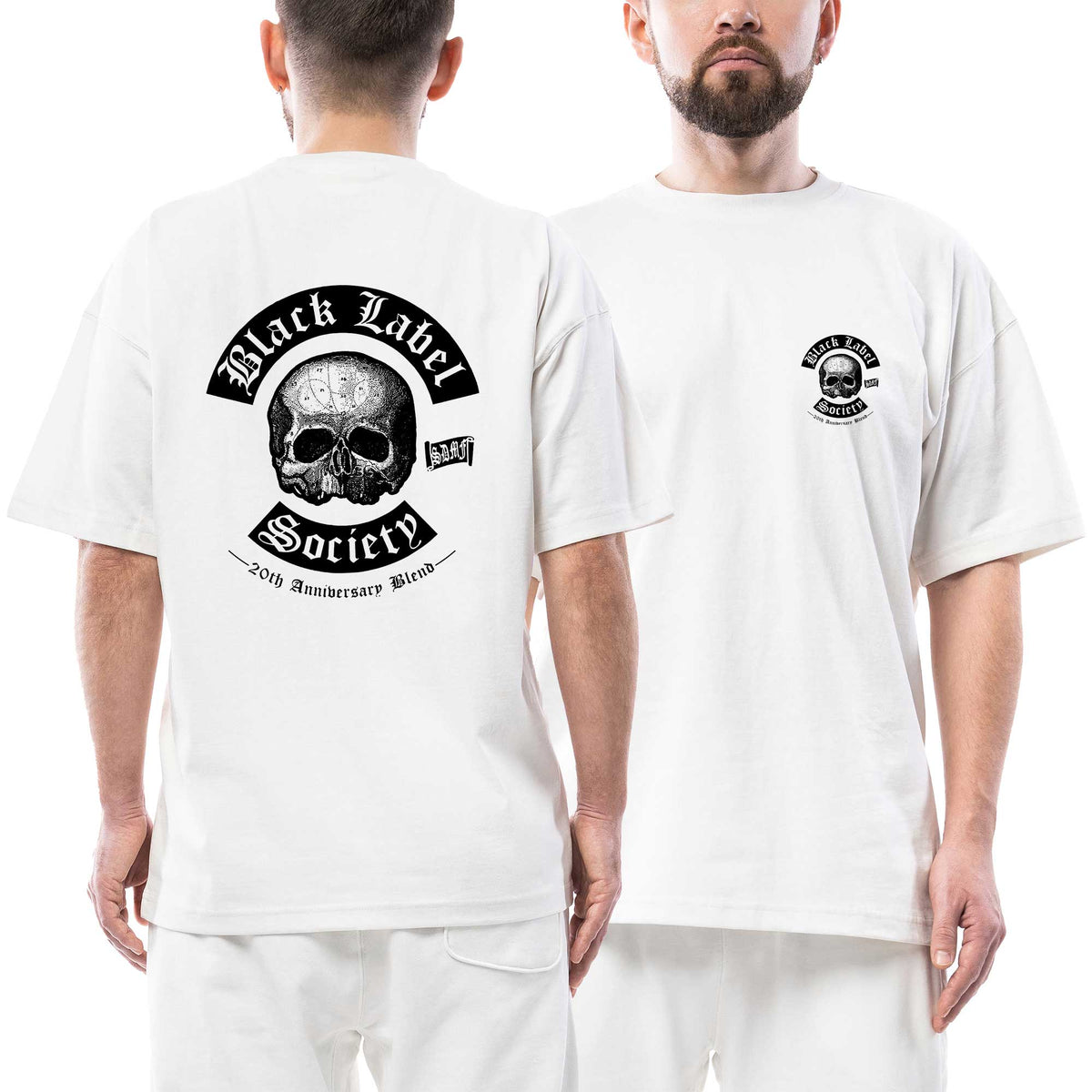 Black Label Society Black 20 Anniversary for Society Tour Ön Arka Baskılı Siyah Oversize Tişört