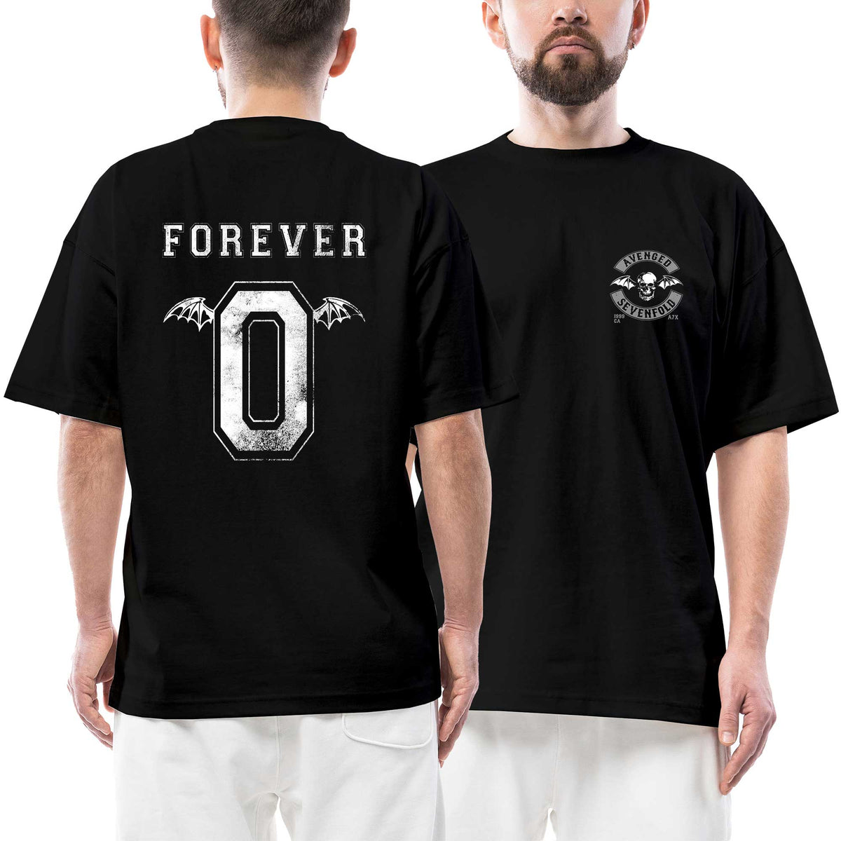 Avenged Sevenfold Back Path Zero Ön Arka Baskılı Siyah Oversize Tişört