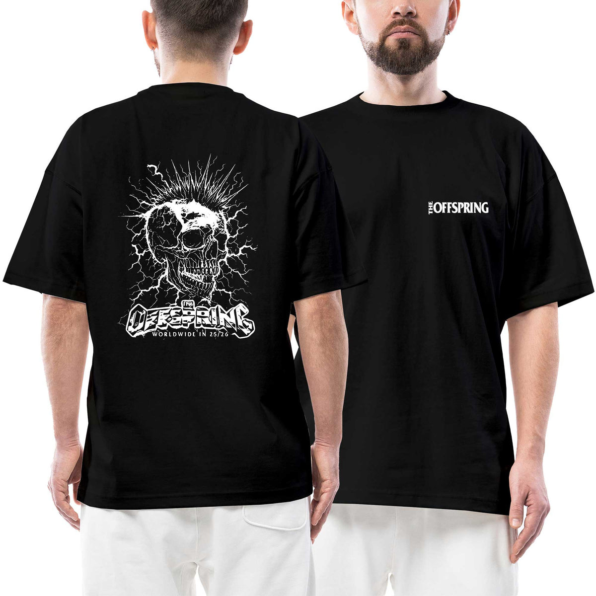 The Offspring Text Mohawk Ön Arka Baskılı Siyah Oversize Tişört
