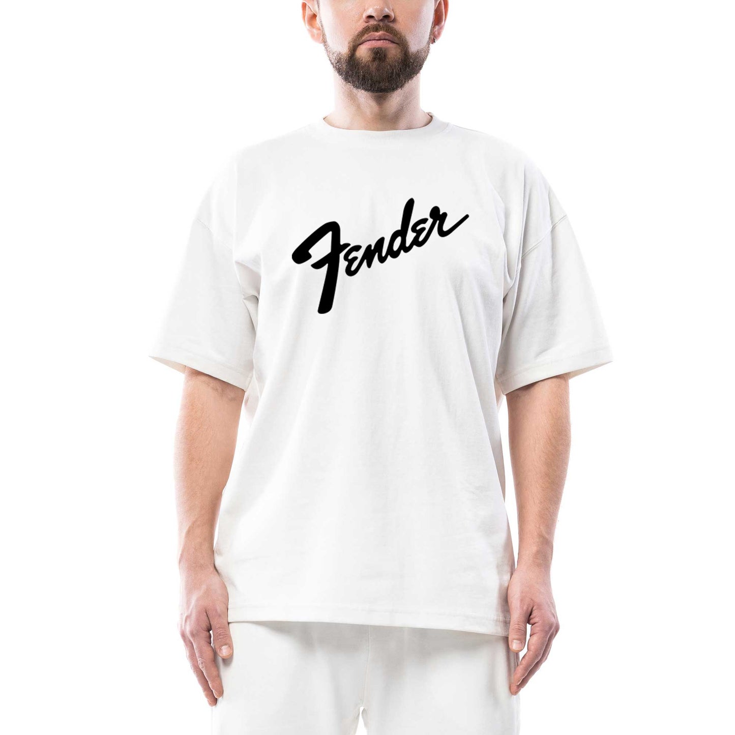 Fender Logo 3 Oversize Beyaz Tişört