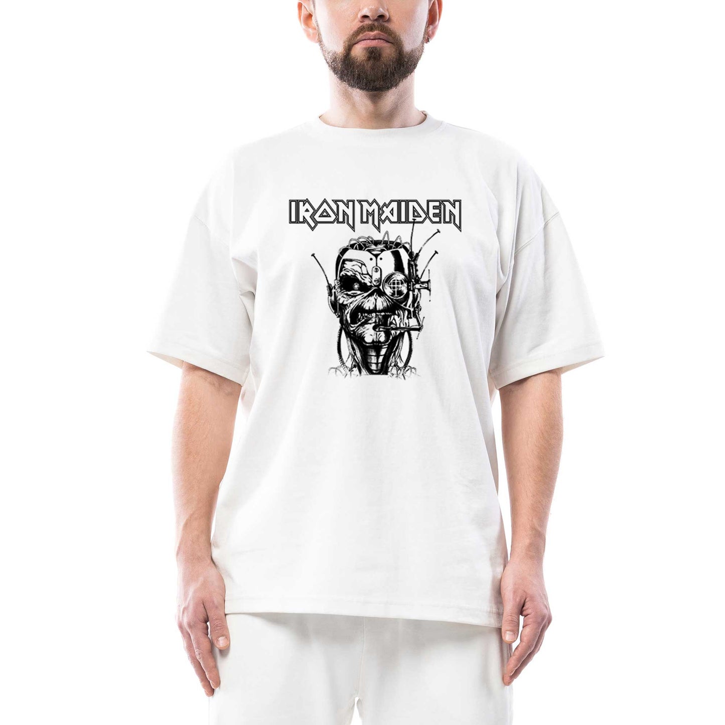 Iron Maiden Soldier Draw Oversize Beyaz Tişört