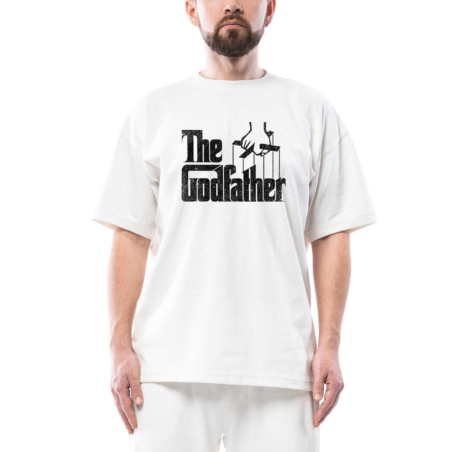 The Godfather Distorted Oversize Beyaz Tişört