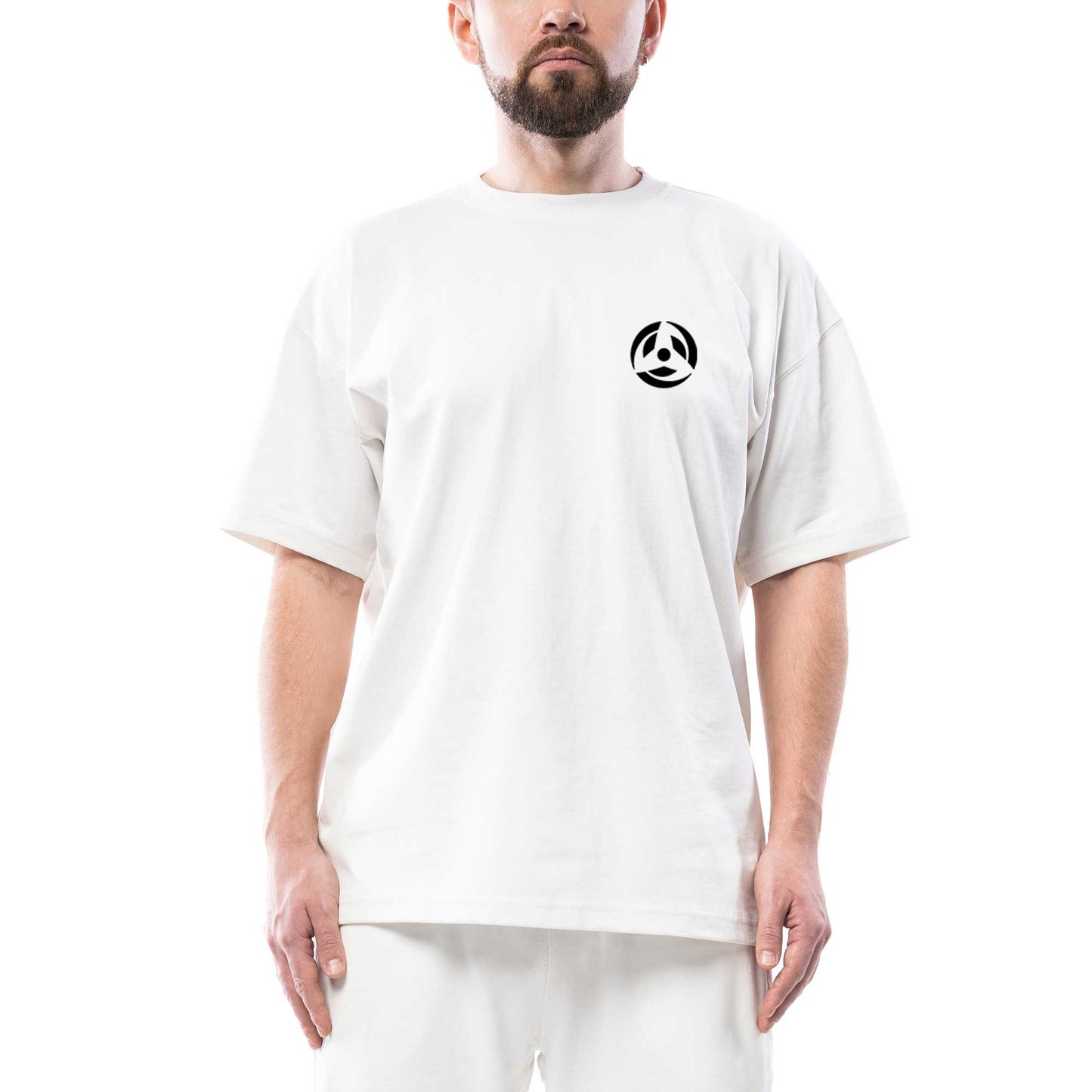 Naruto Logo Oversize Beyaz Tişört