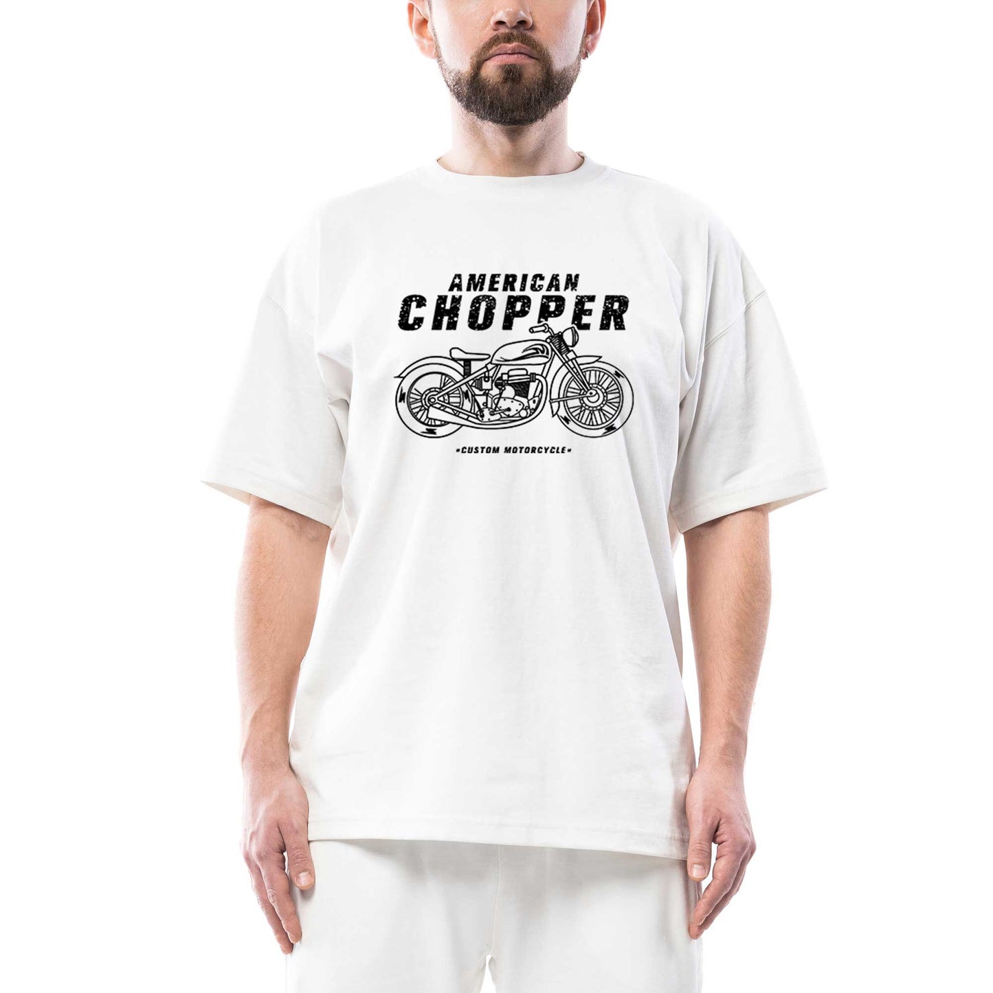 American Chopper Oversize Beyaz Tişört