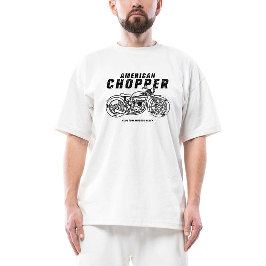 American Chopper Oversize Beyaz Tişört