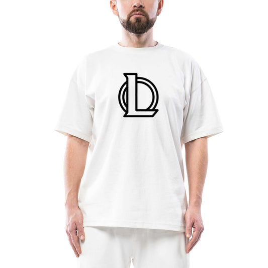 League of Legends Logo Oversize Beyaz Tişört