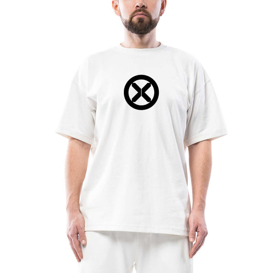 X Men Logo2 Oversize Beyaz Tişört
