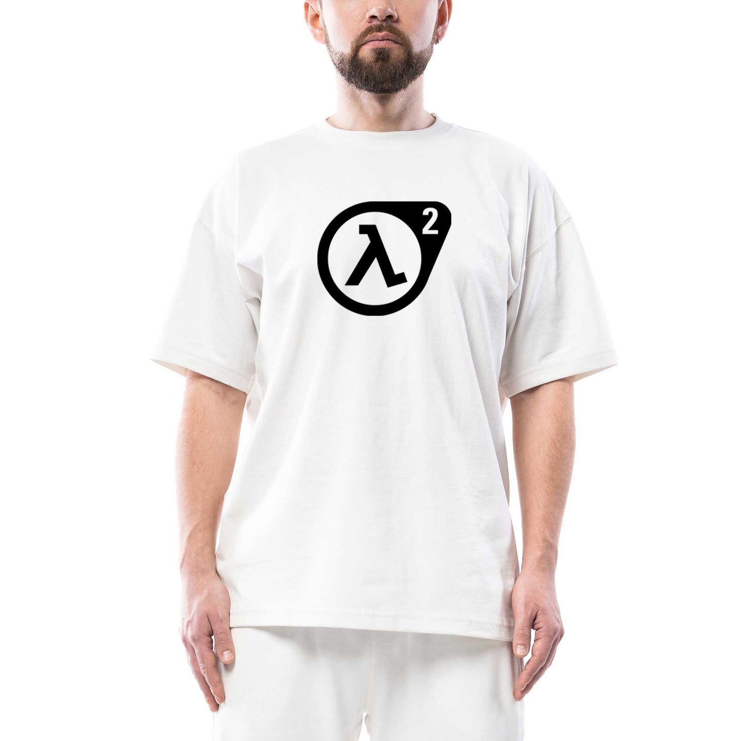 Half Life 2 Logo Oversize Beyaz Tişört