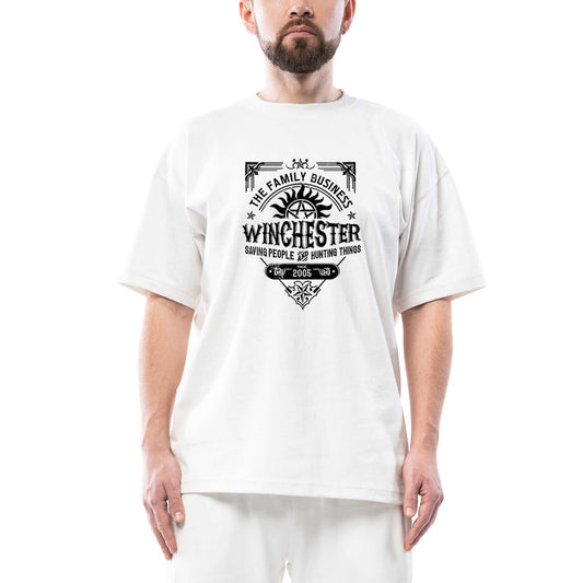 Supernatural A Very Winchester Oversize Beyaz Tişört