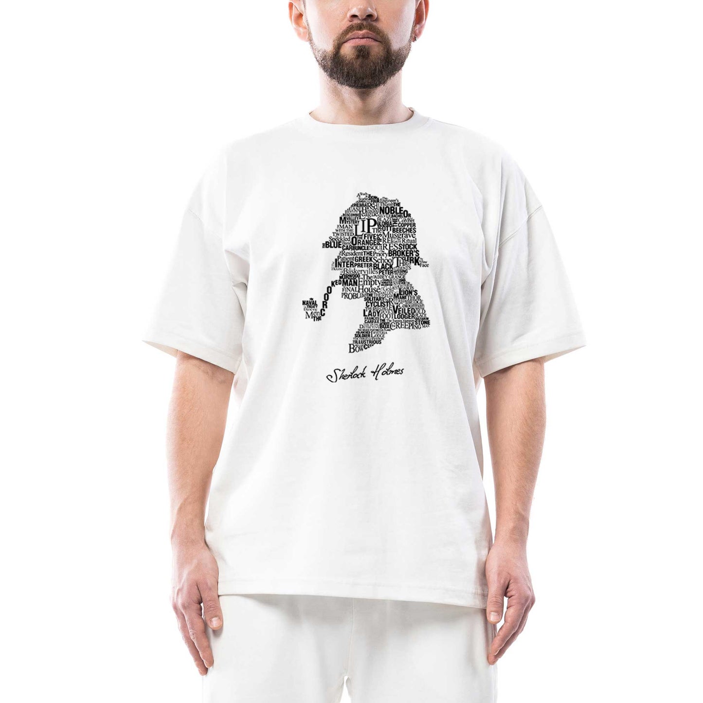 Sherlock Holmes The Canon Oversize Beyaz Tişört