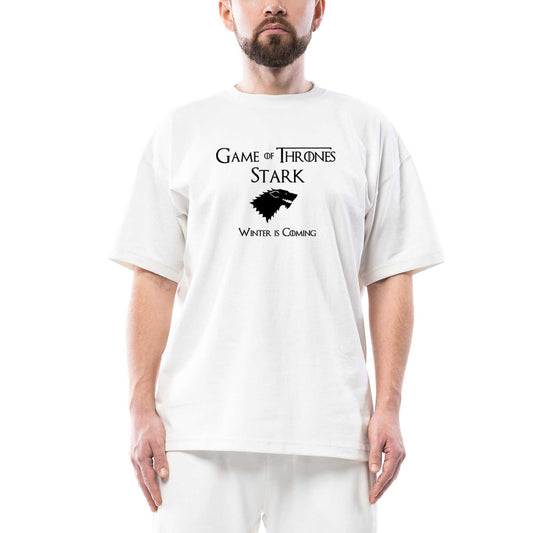 Game of Thrones Stark Oversize Beyaz Tişört