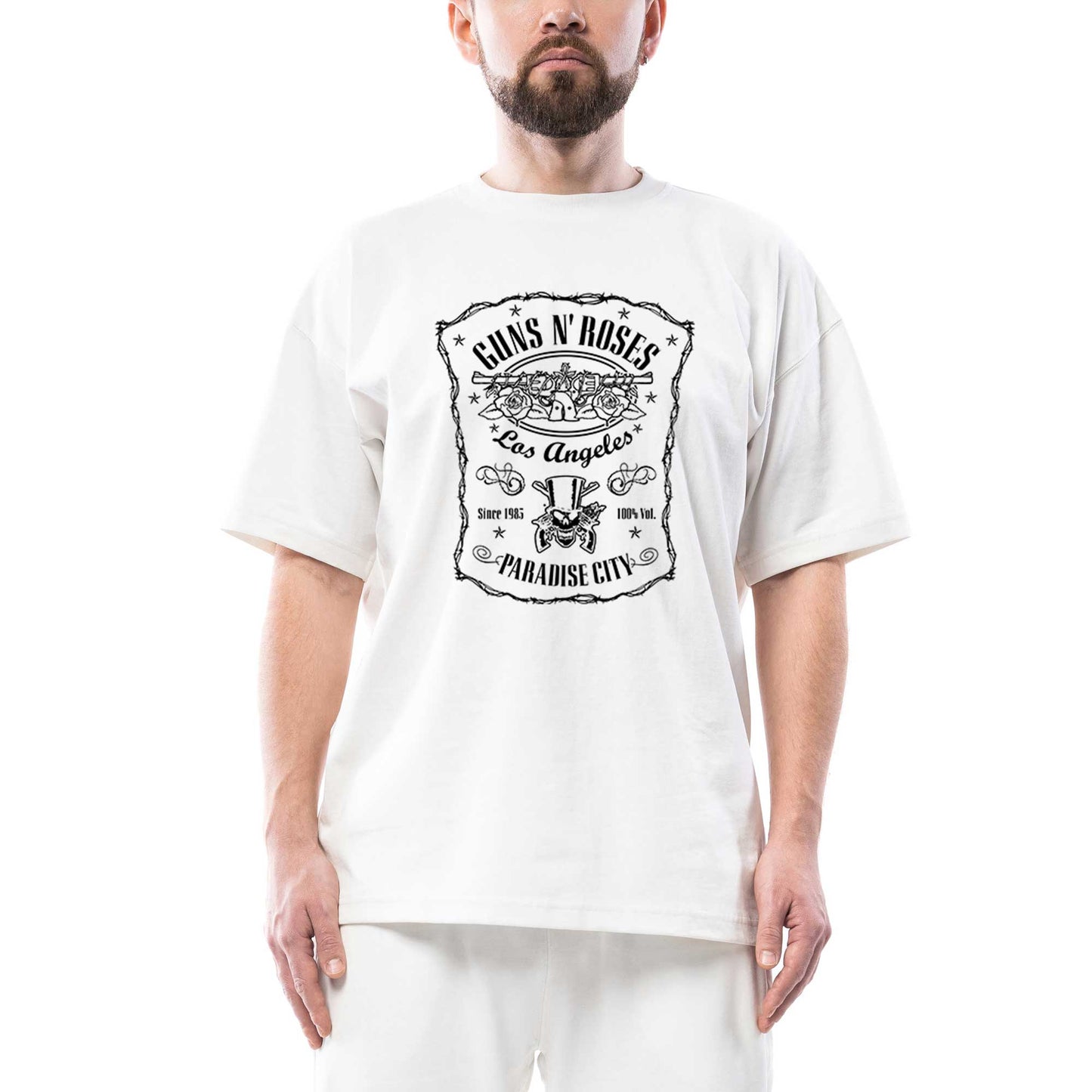Guns N Roses Paradise Oversize Beyaz Tişört