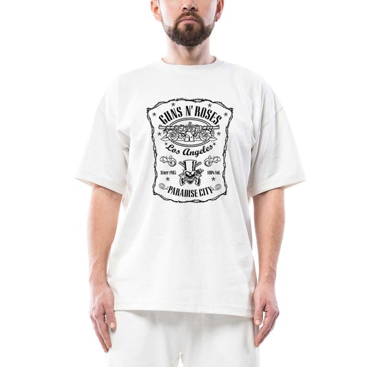 Guns N Roses Paradise Oversize Beyaz Tişört