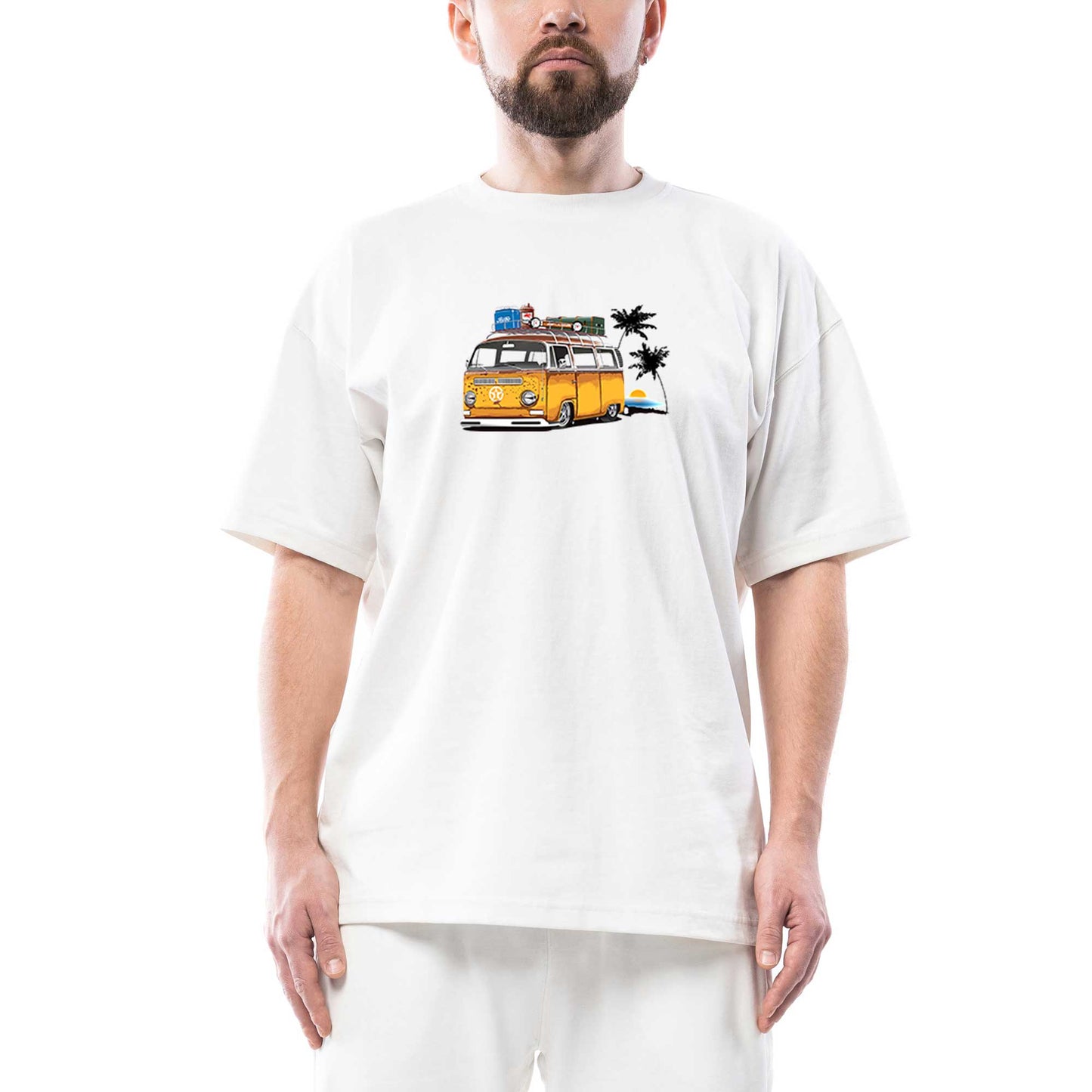 Volkswagen Karavan Oversize Beyaz Tişört