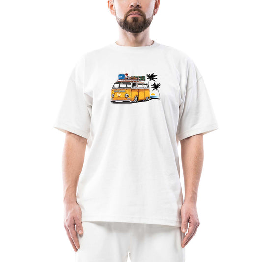 Volkswagen Karavan Oversize Beyaz Tişört