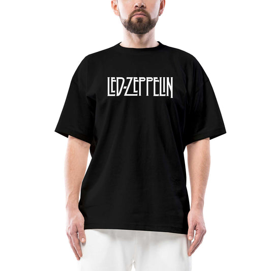 Led Zeppelin Logo Oversize Siyah Tişört