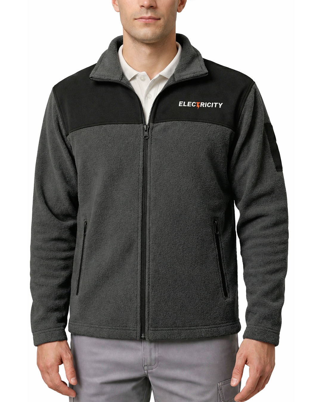Softshell Polar Baskılı Nakışlı Füme Toptan