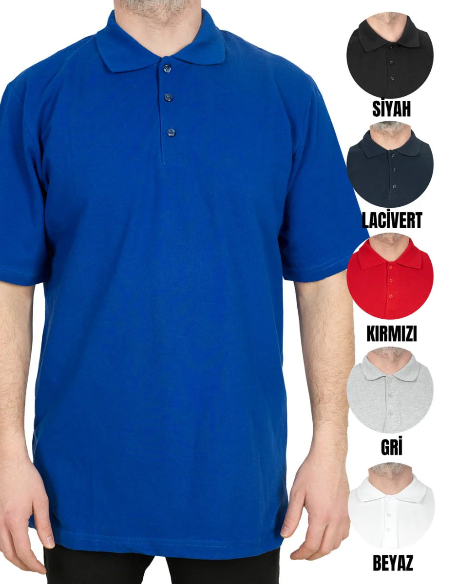 Polo Yaka Tişört Mavi Renk