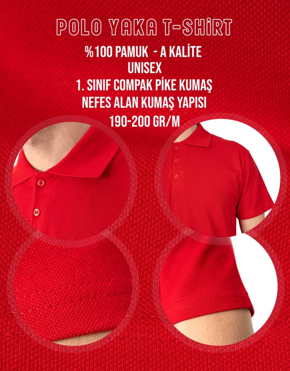 Polo Yaka Tişört Kırmızı Renk