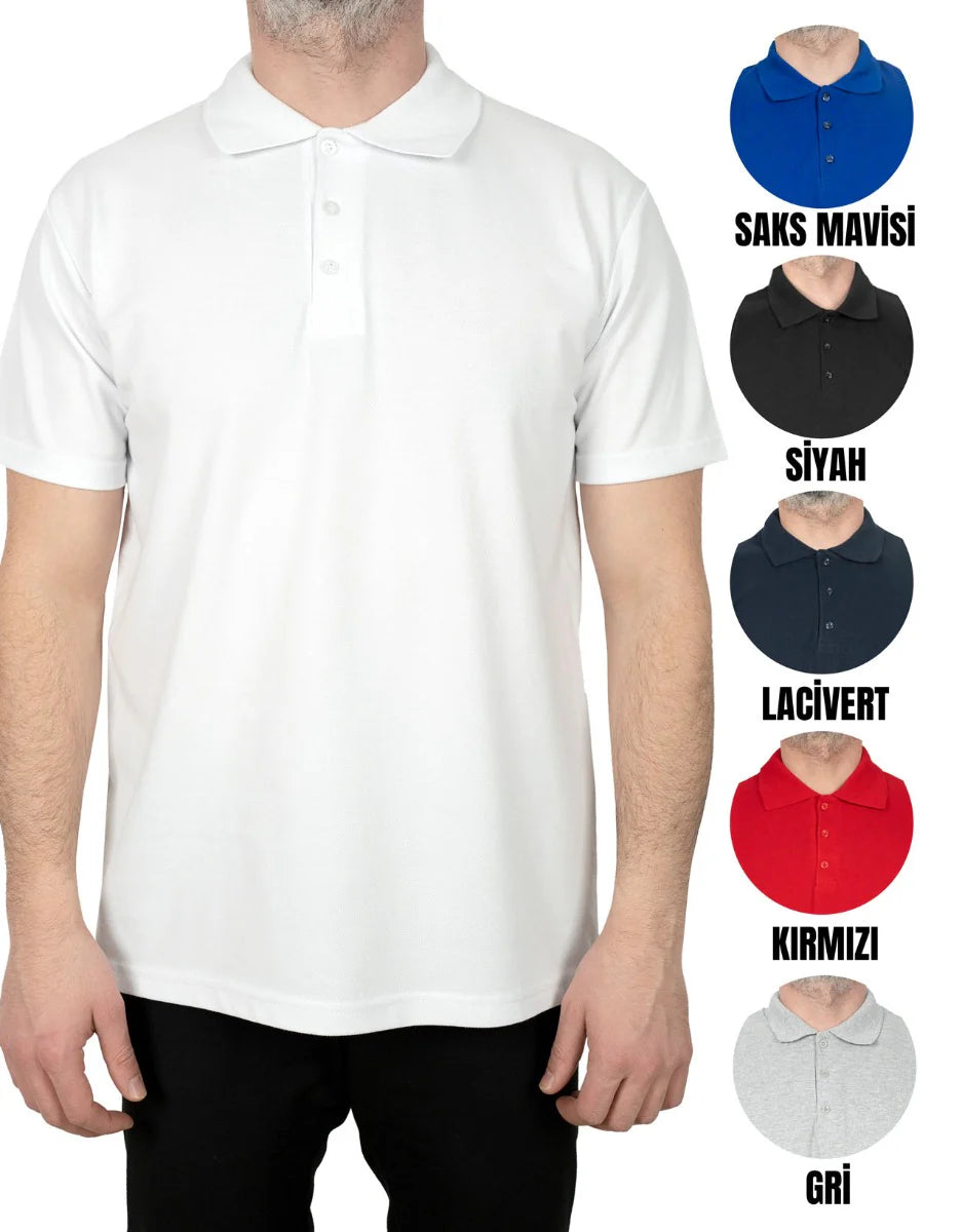 Polo Yaka Tişört Beyaz Renk