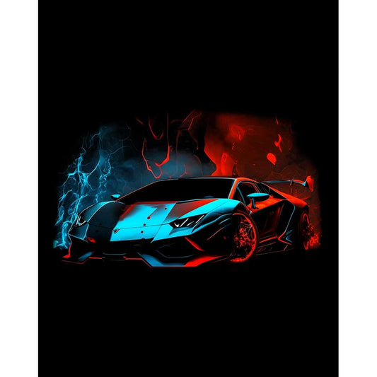 Lamborghini Blue Red Neon Büyük Sırt Patch Yama