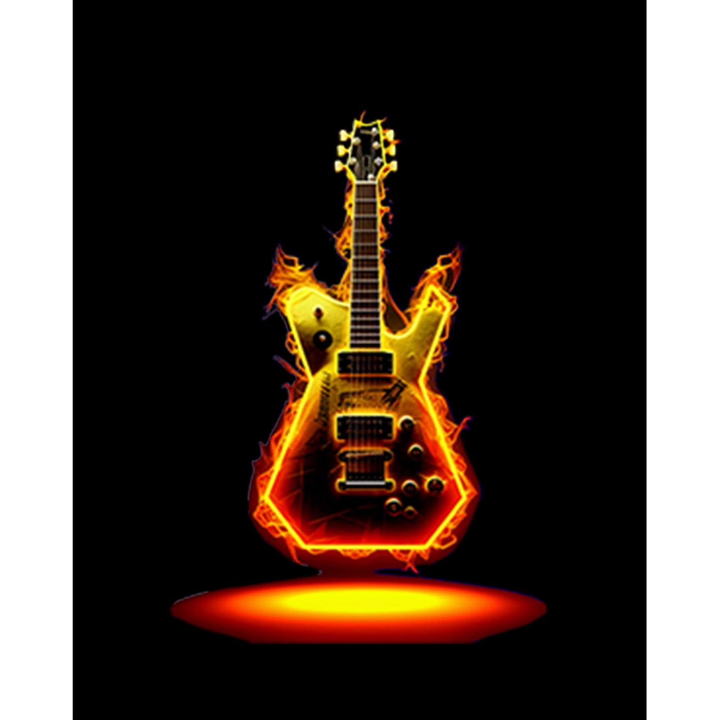 Electro Guitar Fire Büyük Sırt Patch Yama