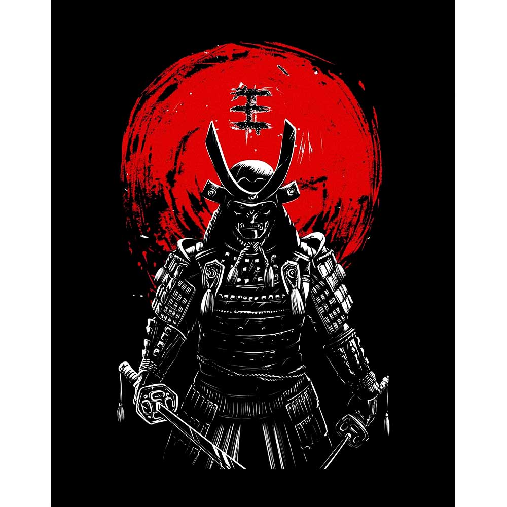 Samurai Red Warrior Büyük Sırt Patch Yama