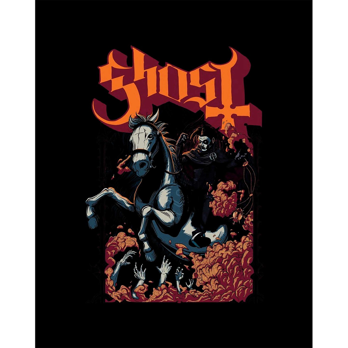 Ghost Horse Siyah Büyük Sırt Patch Yama