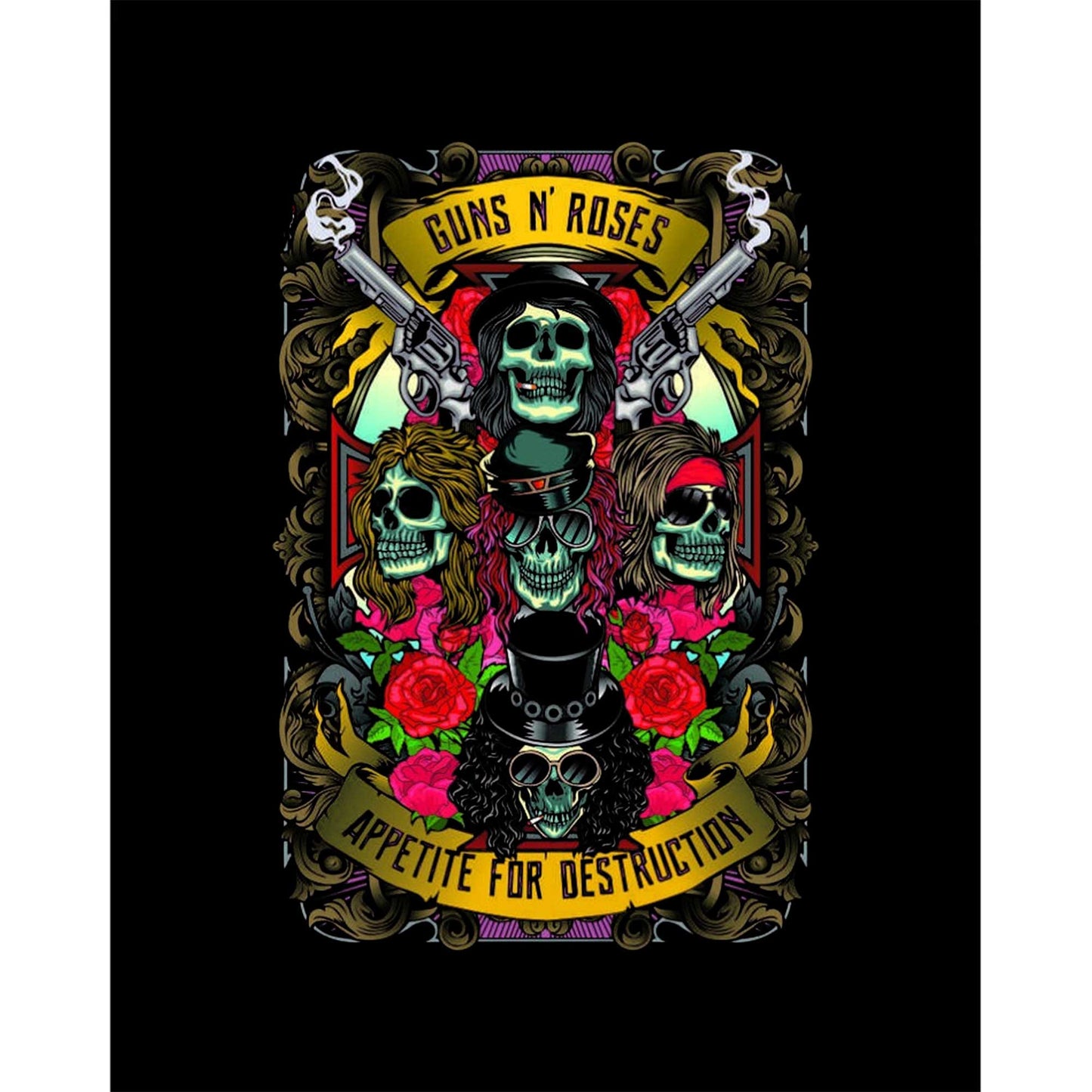 Guns N Roses Appetıte Destruction Siyah Büyük Sırt Patch Yama