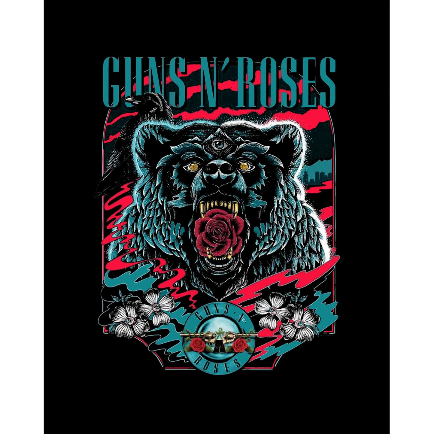 Guns N Roses Bear Siyah Büyük Sırt Patch Yama