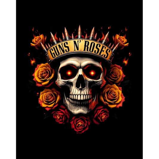 Guns N Roses Skull Bullet Siyah Büyük Sırt Patch Yama