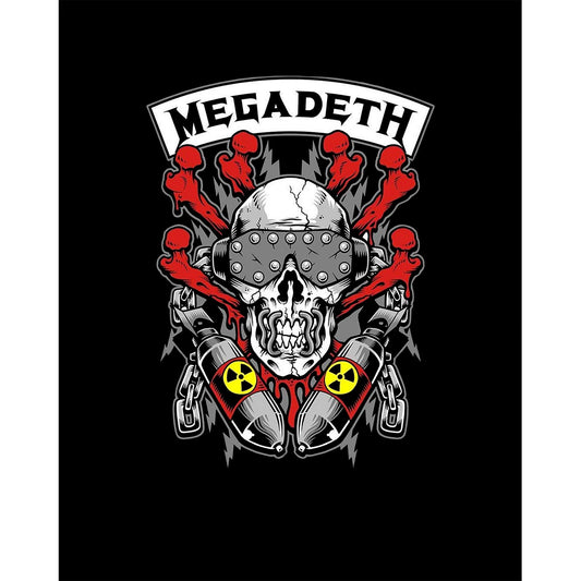 Megadeth Skull and Chemical Bomb Siyah Büyük Sırt Patch Yama