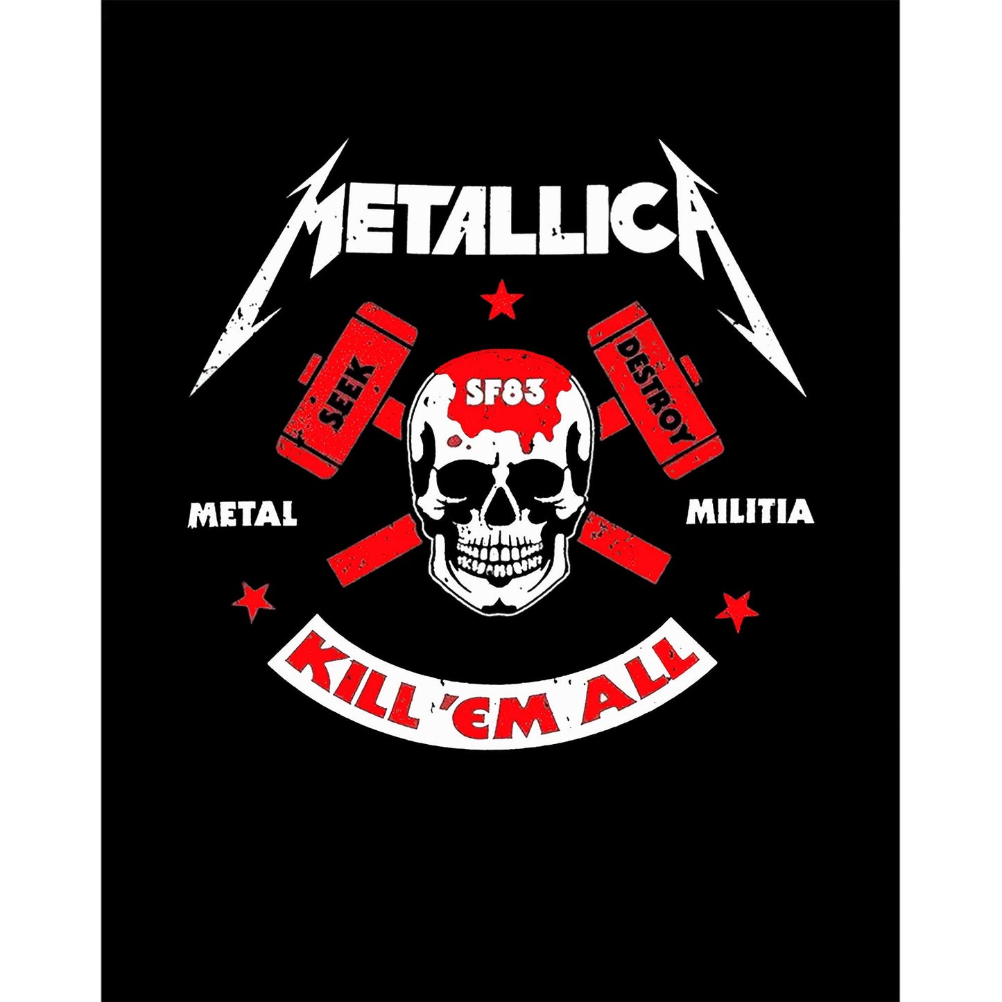 Metallica Kill'em All Siyah Büyük Sırt Patch Yama