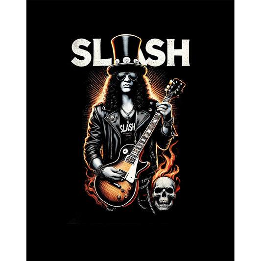 Slash Guitarist Skull Logo Siyah Büyük Sırt Patch Yama